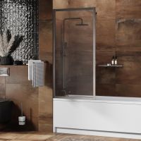 Abens 20W01-80 Brushed nickel Fixed Стеклянная шторка — фото 1, Неподвижные шторки для ванной