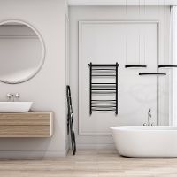 Товар: Водяной полотенцесушитель Energy Prestige Modus 1000x500 EWTRPRESM10050R905M с полкой Черный матовый - фото 2 Водяной полотенцесушитель Energy Prestige Modus 1000x500 EWTRPRESM10050R905M с полкой Черный матовый — фото 2, Водяные полотенцесушители