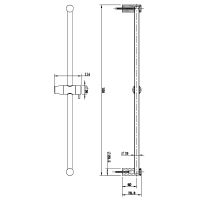 Душевая штанга AQUAme AQM8202CR Хром — фото 2, Штанги для душа