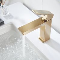 Смеситель для раковины Rose R18G R1801G-1 Золото матовое — фото 6, Смесители для раковины