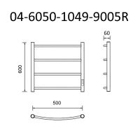 Электрический полотенцесушитель Маргроид Вид 4 600x500 04-6050-1049-9005R правый Черный матовый — фото 3, Электрические полотенцесушители