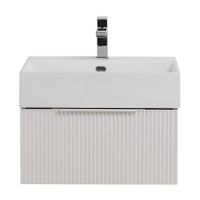 Тумба подвесная под раковину с выдвижным ящиком CEZARES PREMIUM 55411 Plisse Bianco opaco — фото 1, Тумбы под раковину