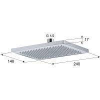 Верхний душ Remer 359WX Хром — фото 2, Верхние души