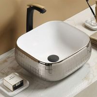 Раковина CeramaLux 45 78321 Серебро — фото 2, Раковины накладные