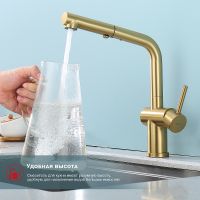 Смеситель для кухни Raglo R86.49.03 Золото матовое — фото 5, Смесители для кухни