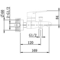 Смеситель для ванны Agger Right A2910000 Хром — фото 7, Смеситель для ванны