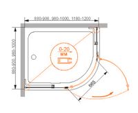 Душевой уголок CEZARES BERGAMO-R-1-90-ARCO-C-Cr-R-IV — фото 2, Душевые уголки