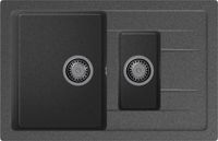 GRANFEST Мойка QUADRO 775KL 1,5-чаши+крыло 765*495мм графит арт.GF- — фото 2, Кухонные мойки