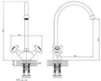 Смеситель для кухни ESKO Vienna Хром арт-VN 06-2 — фото 3, Смесители для кухни