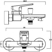 Смеситель для ванны Swedbe Kronos 2030B Черный матовый — фото 4, Смеситель для ванны