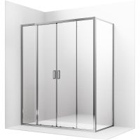 Душевой уголок Ambassador Forsa 150х120 17021110AX-120AX профиль Хром стекло прозрачное — фото 1, Душевые уголки