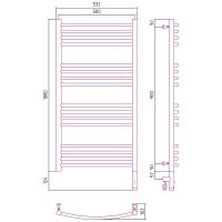 Электрический полотенцесушитель Сунержа Богема 3.0 1000x500 R 00-5803-1050 Хром — фото 5, Электрические полотенцесушители