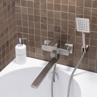 Смеситель для ванны Ростовская Мануфактура Сантехники SUS125-006EP универсальный Нержавеющая сталь — фото 2, Для душа и ванны