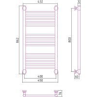 Водяной полотенцесушитель Сунержа Богема+ прямая 800x400 12-0220-8040 Белый — фото 3, Водяные полотенцесушители