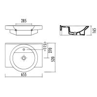 Товар: Раковина Creavit Wing 65 WN065.00000 Белая - фото 3 Раковина Creavit Wing 65 WN065.00000 Белая — фото 3, Раковины подвесные