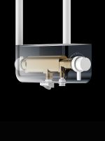 Душевая система AQUAme AQM8003B с термостатом Черная матовая — фото 3, Душевые системы