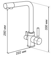 Смеситель для кухни Aquaton Руан 1AX004FCXX210 Графит — фото 3, Смесители для кухни
