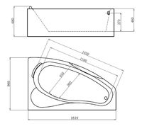 Акриловая ванна Gemy 161х96 G9046OR с гидромассажем — фото 2, Акриловые ванны
