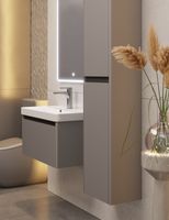 Тумба Luxury, 70 см, подвесная, 1 ящик, серый базальт — фото 2, Тумбы под раковину