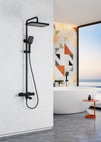 Душевая система Raglo R01.26.06 с термостатом Черная матовая — фото 4, Душевые системы