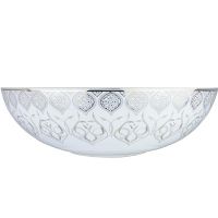 Раковина-чаша Bronze de Luxe 40 2008 Белая глянецевая с серо-золотым декором — фото 5, Раковины накладные