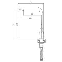 Смеситель для кухни Haiba HB70304-1 Нержавеющая сталь — фото 3, Смесители для кухни