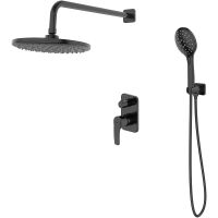 Душевая система Iddis Ray RAYBL02i67 Черная матовая — фото 1, Встраиваемые душевые комплекты