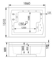 Товар: Акриловая ванна Gemy 186х151 G9052 II B L с гидромассажем - фото 2 Акриловая ванна Gemy 186х151 G9052 II B L с гидромассажем — фото 2, Ванны