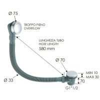 Товар: Слив-перелив Remer 96PCCNO click-clack Черный матовый - фото 2 Слив-перелив Remer 96PCCNO click-clack Черный матовый — фото 2, Сливы-переливы