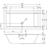 Акриловая ванна Riho Rething Cubic Fall 180х90 B107013005 без гидромассажа — фото 3, Ванны