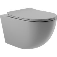 Унитаз Aqueduto Ovo OVO0130 подвесной Серый матовый с сиденьем Микролифт — фото 1, Подвесные унитазы