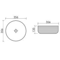 Раковина-чаша Ceramicanova Element 36 CN6073MW Белая матовая — фото 8, Раковины накладные