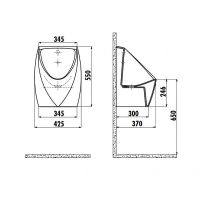 Писсуар Creavit TP645-00CB00E-0000 подвесной Белый — фото 2, Писсуары