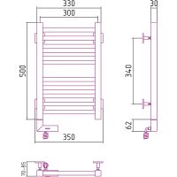 Электрический полотенцесушитель Сунержа Модус 2.0 500x300 L 00-5600-5030 Хром — фото 7, Электрические полотенцесушители