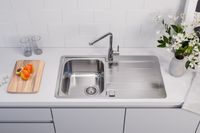 Мойка для кухни LINE MAX 20 SAT-90 860x500 в комплекте с сифоном 1130551 — фото 5, Кухонные мойки