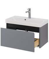 Тумба Luxury, 70 см, подвесная, 1 ящик, серый базальт — фото 11, Тумбы под раковину