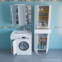 Раковина СанТа Юпитер 80 L 900120 на стиральную машину Белая — фото 3, Раковины на стиральную машину