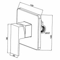 Смеситель для душа Swedbe Platta 5516 Хром — фото 3, Смеситель для душа