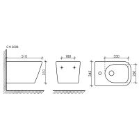 Биде Ceramicanova Metric CN3008MB подвесное Черное матовое — фото 3, Биде