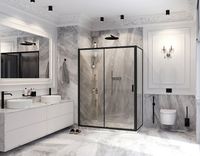 Душевой уголок Ambassador Forsa 160х90 17021222AB-90AB профиль Черный стекло прозрачное — фото 7, Душевые уголки