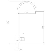 Кран для одного типа воды Haiba HB4184 Нержавеющая сталь — фото 2, Краны