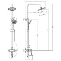Душевая система Rossinka T40-46 Хром — фото 2, Душевые системы