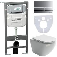 Комплект унитаза с инсталляцией Ceramicanova Metropol CN4002_1002M_1000 с сиденьем Микролифт и клави — фото 1, Комплекты унитаз + инсталляция