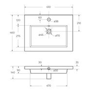 Керамическая раковина CEZARES CZR-8070-60 — фото 6, Раковины