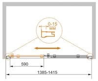 Душевая дверь CEZARES арт-PRATICO-BF-1-140-C-Cr — фото 2, Раздвижные душевые двери