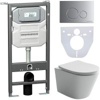 Комплект унитаза с инсталляцией Ceramicanova Balearica CN6000_1001M_1000 с сиденьем Микролифт и клав — фото 1, Комплекты унитаз + инсталляция