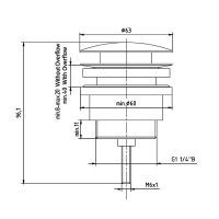 Донный клапан E.C.A. 402129031С1EX click-clack Черный матовый — фото 2, Раковины и столешницы. Выпуски для умывальников
