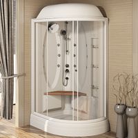 Душевая кабина Radomir Гранд 123x93 L 1-05-1-1-0-1160 профиль Белый стекло прозрачное — фото 1, Душевые кабины