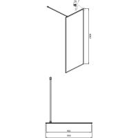 Душевая перегородка Ambassador Walk-in 100х200 15032218 профиль Черный стекло тонированное — фото 2, Душевые перегородки