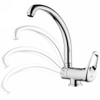 Смеситель для кухни Remer Kiss K42R Хром — фото 1, Смесители для кухни